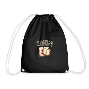 Be right back teleporting funny buc - Drawstring Bag - black - Front