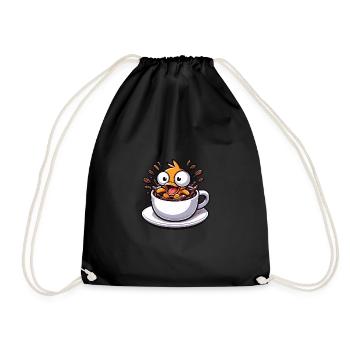 Vogel Ente Küken Kaffee Liebhaber Koffeinschock - Turnbeutel - Schwarz - Vorne