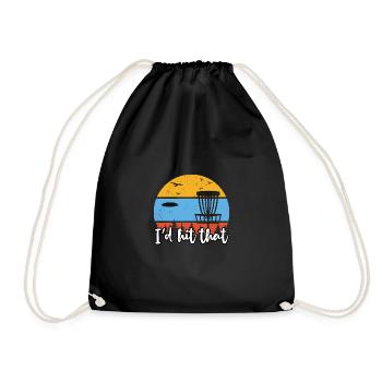 Funny quote I have this disc golf, disc golfs - Drawstring Bag - black - Front