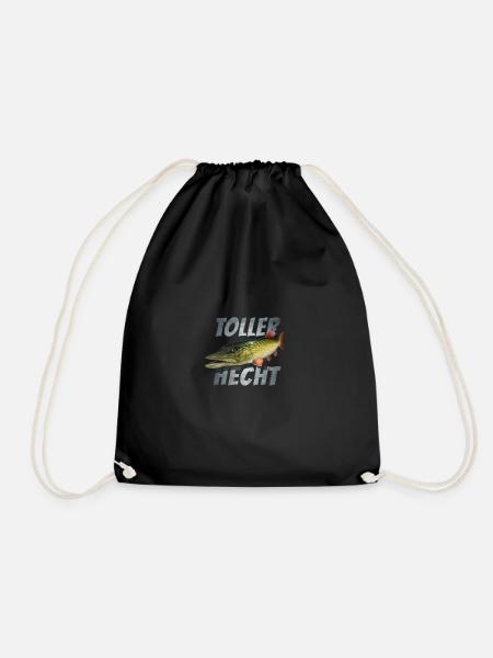 Hecht Angler Fischer Sportfischer Spruch Geschenk - Turnbeutel - Schwarz