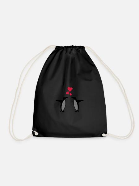 pinguin in love - Turnbeutel - Schwarz