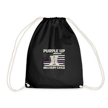 Lila up Military Tee Military Child Month US -amer - Drawstring Bag - black - Front