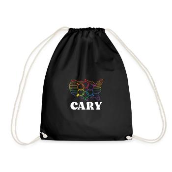 Cary Pride Flag Pride Month LGBTQ Flag LGBT Commun - Drawstring Bag - black - Front