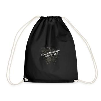 Have a depressing New Year fun, a - Drawstring Bag - black - Front