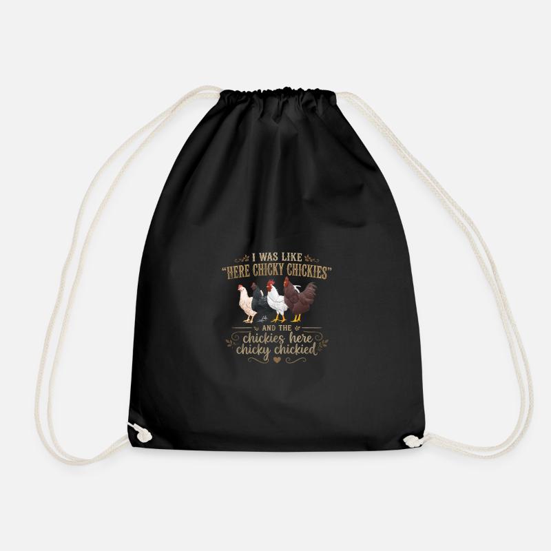Hennenhumor Retro Groovy Farmer Geschenk - Turnbeutel - Schwarz