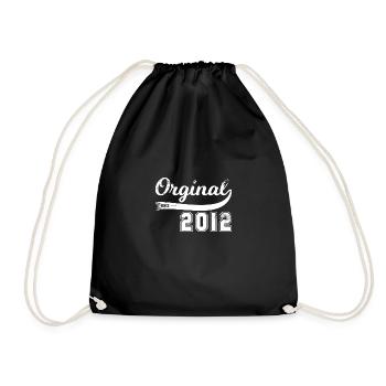Vintage Original Since 2012 Birthday Retro - Drawstring Bag - black - Front