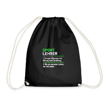 Sport Lehrer Lehrerin Schule Abschieds Beruf - Turnbeutel - Schwarz - Vorne