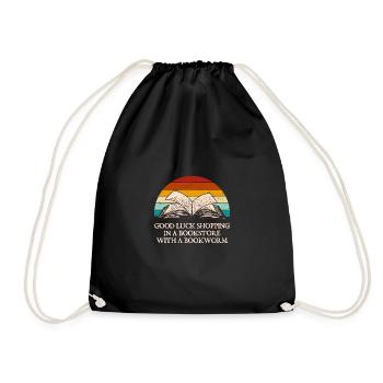 Good luck shopping in lustigen Buchliebhabe - Drawstring Bag - black - Front