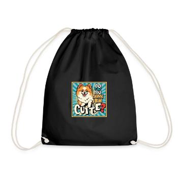 Funny Pomeranian Dog - Do You Think I Am Cute? - Turnbeutel - Schwarz - Vorne