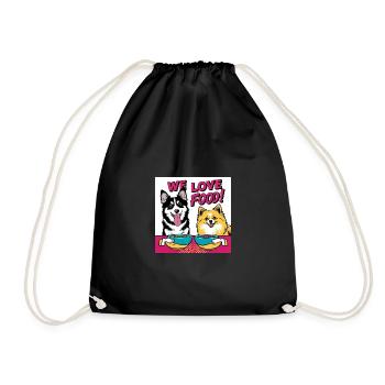 Comic Dogs - We Love Food - Turnbeutel - Schwarz - Vorne