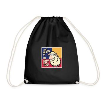 Moutons « Ne me suis pas – moi aussi je suis perdu ! » - Sac de sport léger - noir - Devant