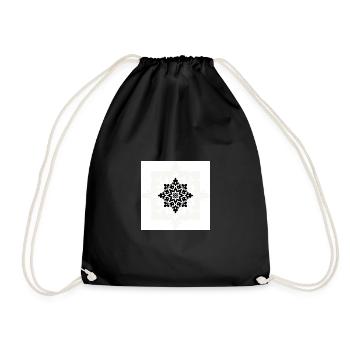 Intricate Black and White Mandala Pattern - Drawstring Bag - black - Front
