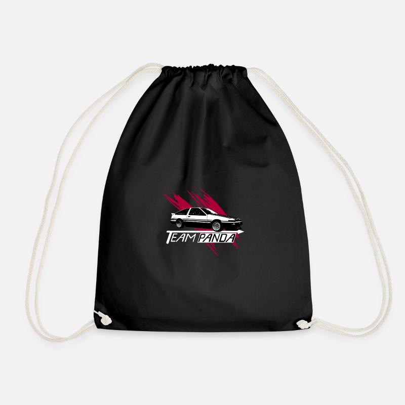 TEAM PANDA AE86 Design OldSchool Car - Turnbeutel - Schwarz