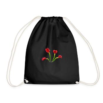 Large Venus Flytrap Plant Dionaea Carnivores - Drawstring Bag - black - Front