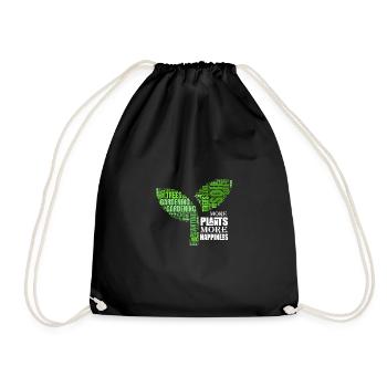 Cheerful open inspirational quote - Drawstring Bag - black - Front