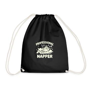 Professioneller Napper - Turnbeutel - Schwarz - Vorne