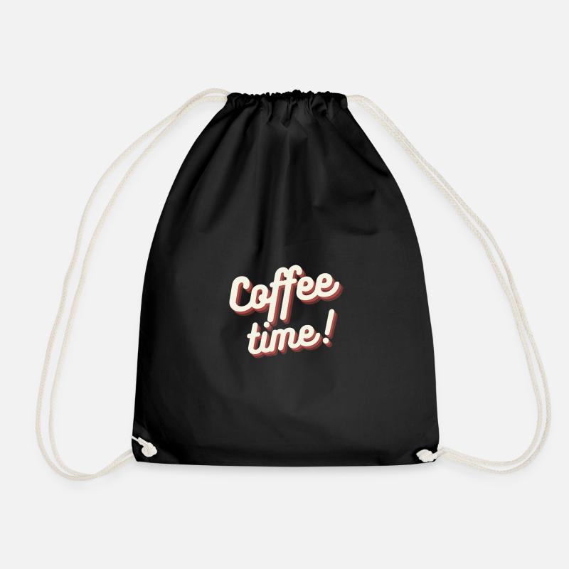 Coffee Time - Drawstring Bag - black