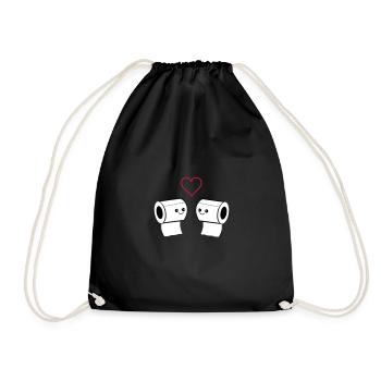 papier toilette amoureux 002 - Sac de sport léger - noir - Devant