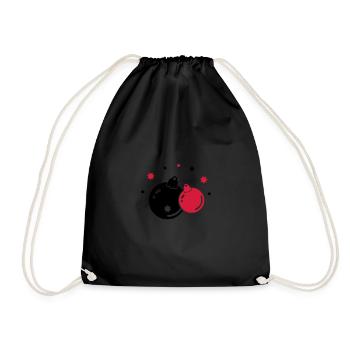christmas balls 2 - Drawstring Bag - black - Front