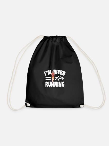 Marathon Motiv für Läufer & Jogger - Turnbeutel - Schwarz