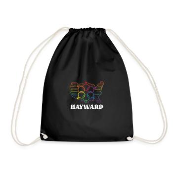 Hayward Pride Flag Pride Month LGBTQ Flag LGBT Com - Drawstring Bag - black - Front