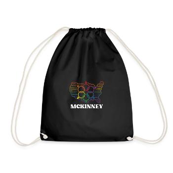 McKinney Pride Flag Pride Month LGBTQ Flag LGBT Co - Drawstring Bag - black - Front