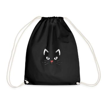 Kätzchen Kawaii, Haustiere, Haustiere - Turnbeutel - Schwarz - Vorne