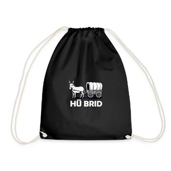 Hü Brid - Lustiges Hybrid Auto - Eselin - Turnbeutel - Schwarz - Vorne