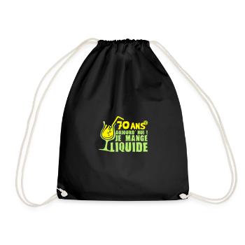 70 ans mange liquide anniversaire - Sac de sport léger - noir - Devant