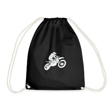 Dirtbike / Biker / Cross / Geschenk - Turnbeutel - Schwarz - Vorne