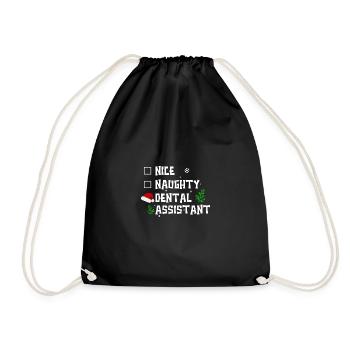 Nice naughty dental assistant - Drawstring Bag - black - Front