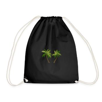 palm tree palm palms 2305 S - Drawstring Bag - black - Front