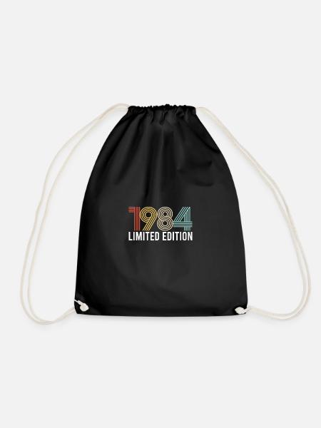 Vintage 1984 Geburtstag Geburtsjahr Retro seashell - Turnbeutel - Schwarz