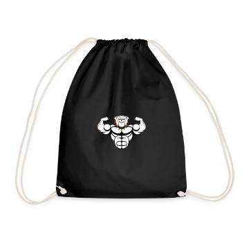 strong bulldog 02 - Drawstring Bag - black - Front