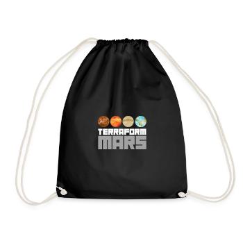 Occupy Mars Terraforming Retro Aeronautics Space - Drawstring Bag - black - Front