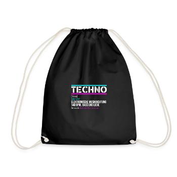 Techno Trance Definition Rave Festival 150 BPM - Turnbeutel - Schwarz - Vorne