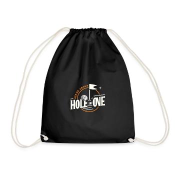 Fragen Sie mich über Hole In One - Turnbeutel - Schwarz - Vorne