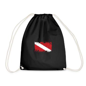 DIVE FLAG WORN Diving/Tauchen/busseig/Mergulho/ - Drawstring Bag - black - Front