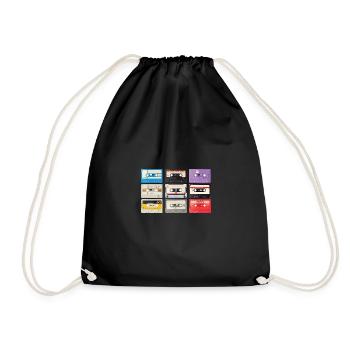 Vintage Stereo Casette Shirt BASF CHROMA Tape - Drawstring Bag - black - Front