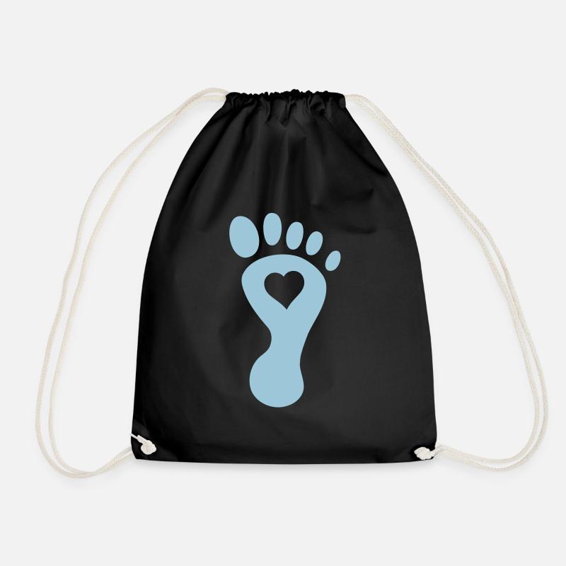 foot heart - Drawstring Bag - black