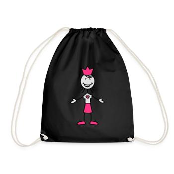 happy_princess - Drawstring Bag - black - Front