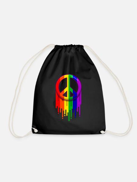Regenbogen Schwul Bunt Pride Csd Geschenk - Turnbeutel - Schwarz