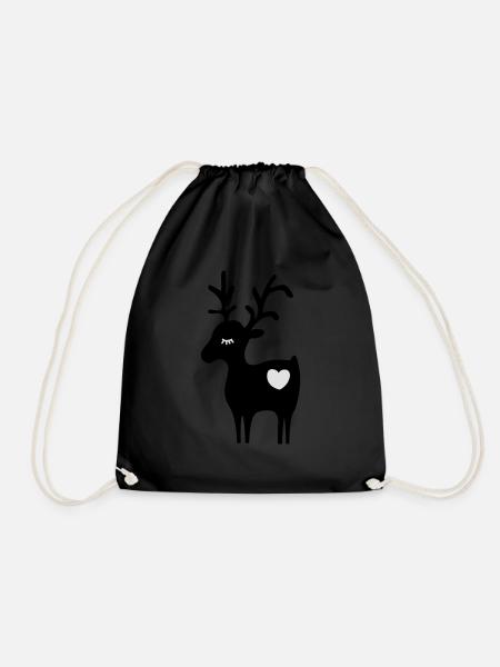 petit renne noir - Sac de sport léger - noir