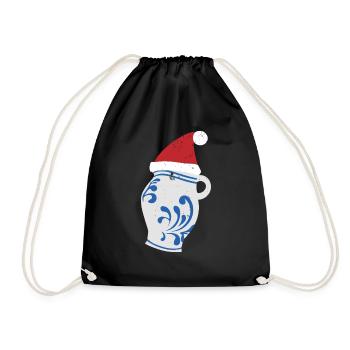 Cider Bembel christmas FFM Hessian gift - Drawstring Bag - black - Front