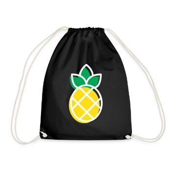 pineapple - Drawstring Bag - black - Front