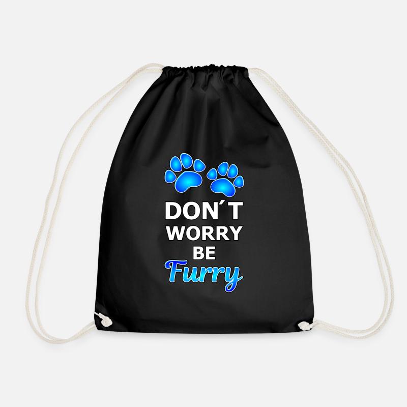 Don´t worry be furry blau - Turnbeutel - Schwarz
