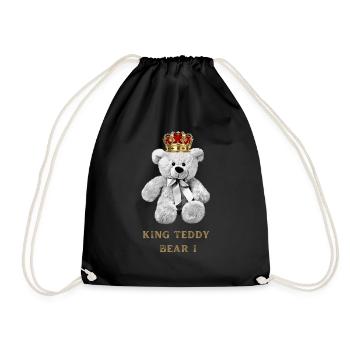 King Teddy Bear I - Drawstring Bag - black - Front