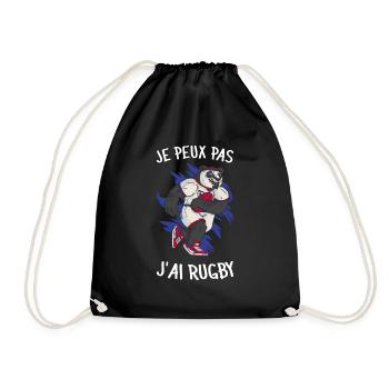 Je Peux Pas J'ai Rugby Joueur Maillot France Rugby - Turnbeutel - Schwarz - Vorne