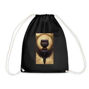 Black Cat Angel - Drawstring Bag - black - Front
