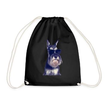 Miniature Schnauzer - Drawstring Bag - black - Front